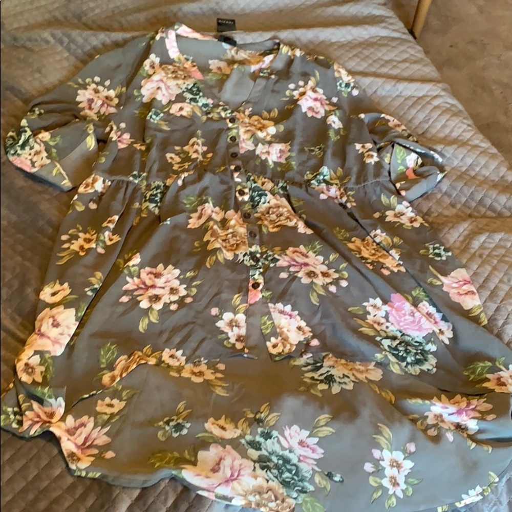 Torrid shirt , sheer , high low style. 3/4 sleeves